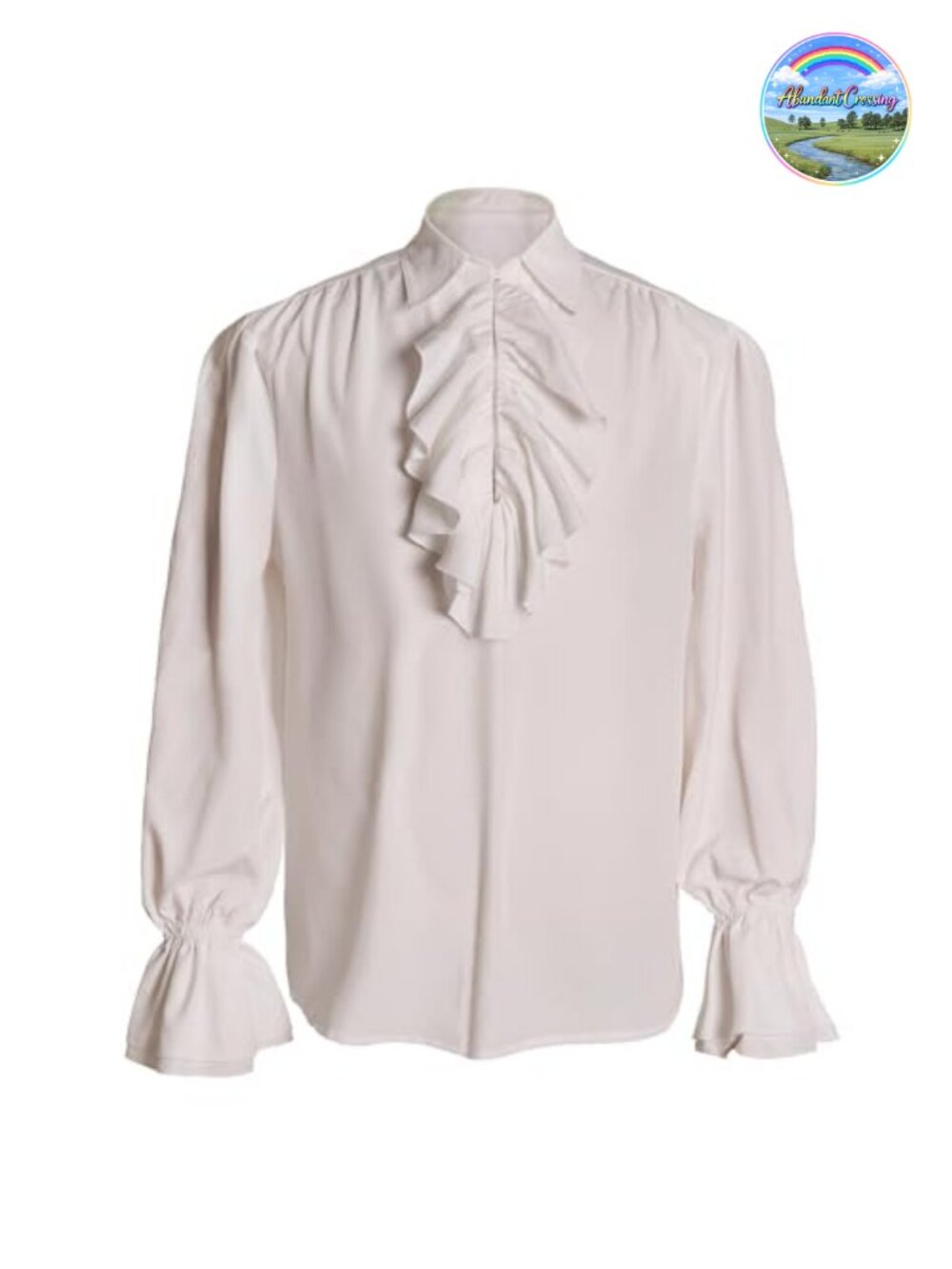 Mens Pirate Shirt Victorian Ruffled Pullover Costume Top